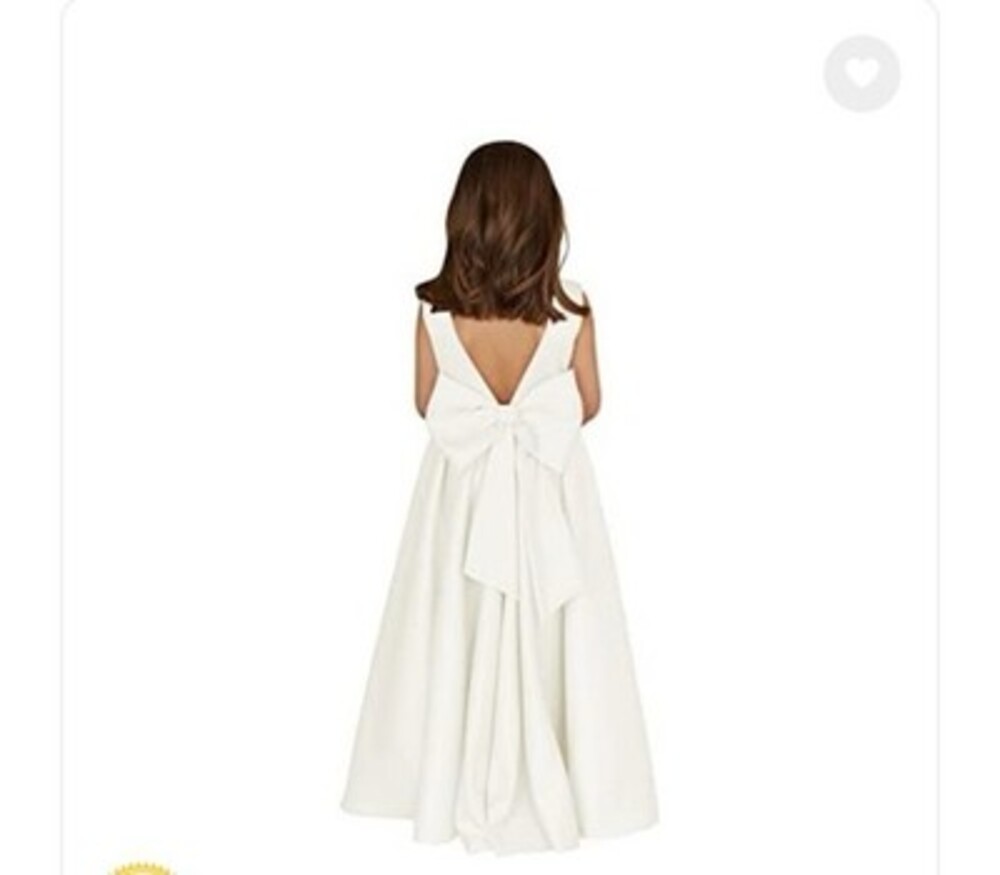 MCieloLuna Elegant Flower Girl  Wedding Dress With Bow-Knot, White Size 6
